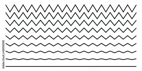 Vector from a zigzag line to a straight line on white background. photo