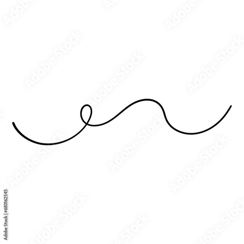 Calligraphy swoosh wavy line vector elements set