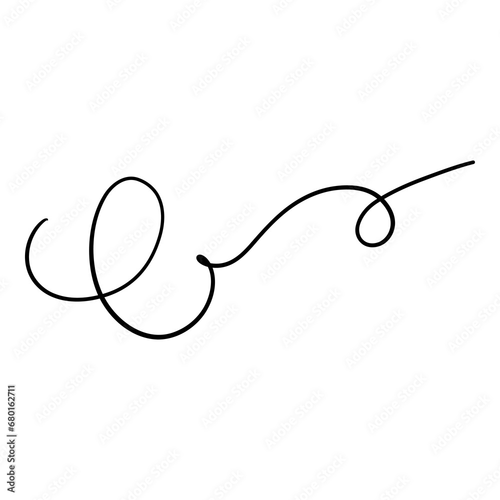 Calligraphy swoosh wavy line vector elements set