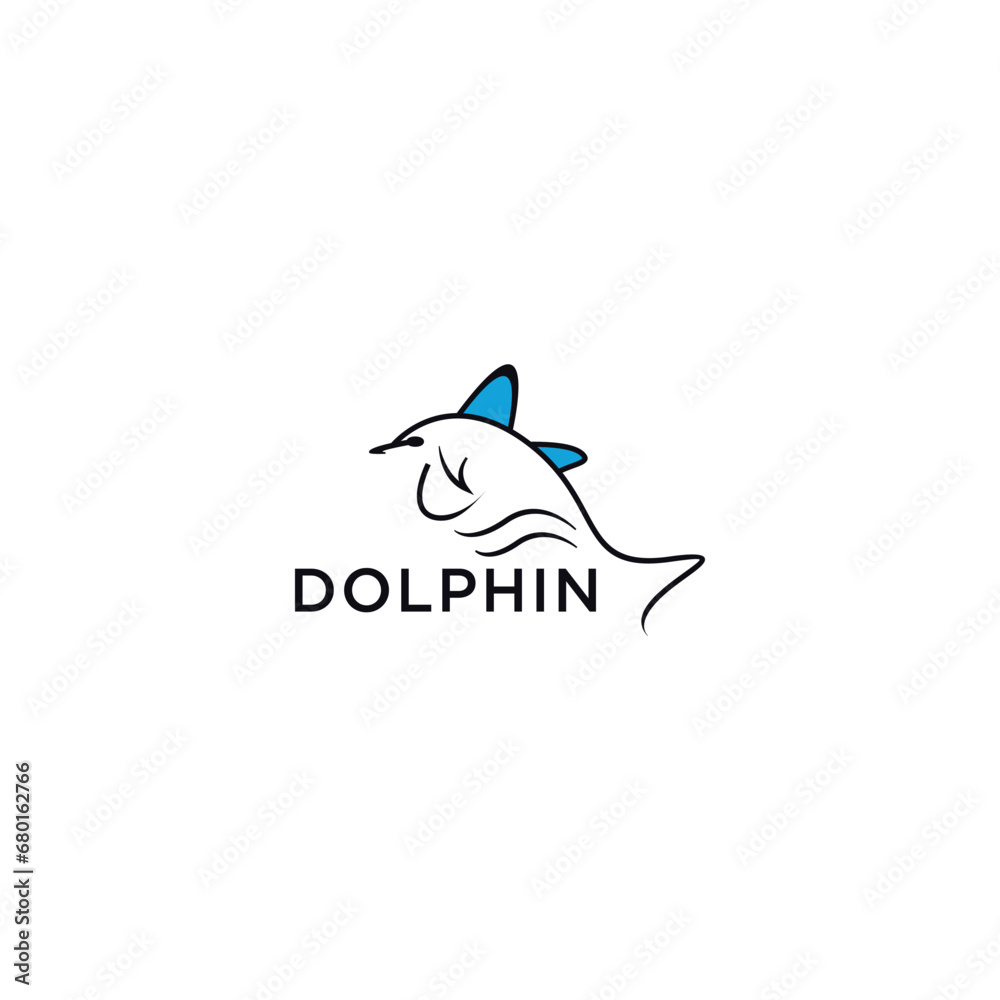 Fototapeta premium Dolphin logo design icon template 