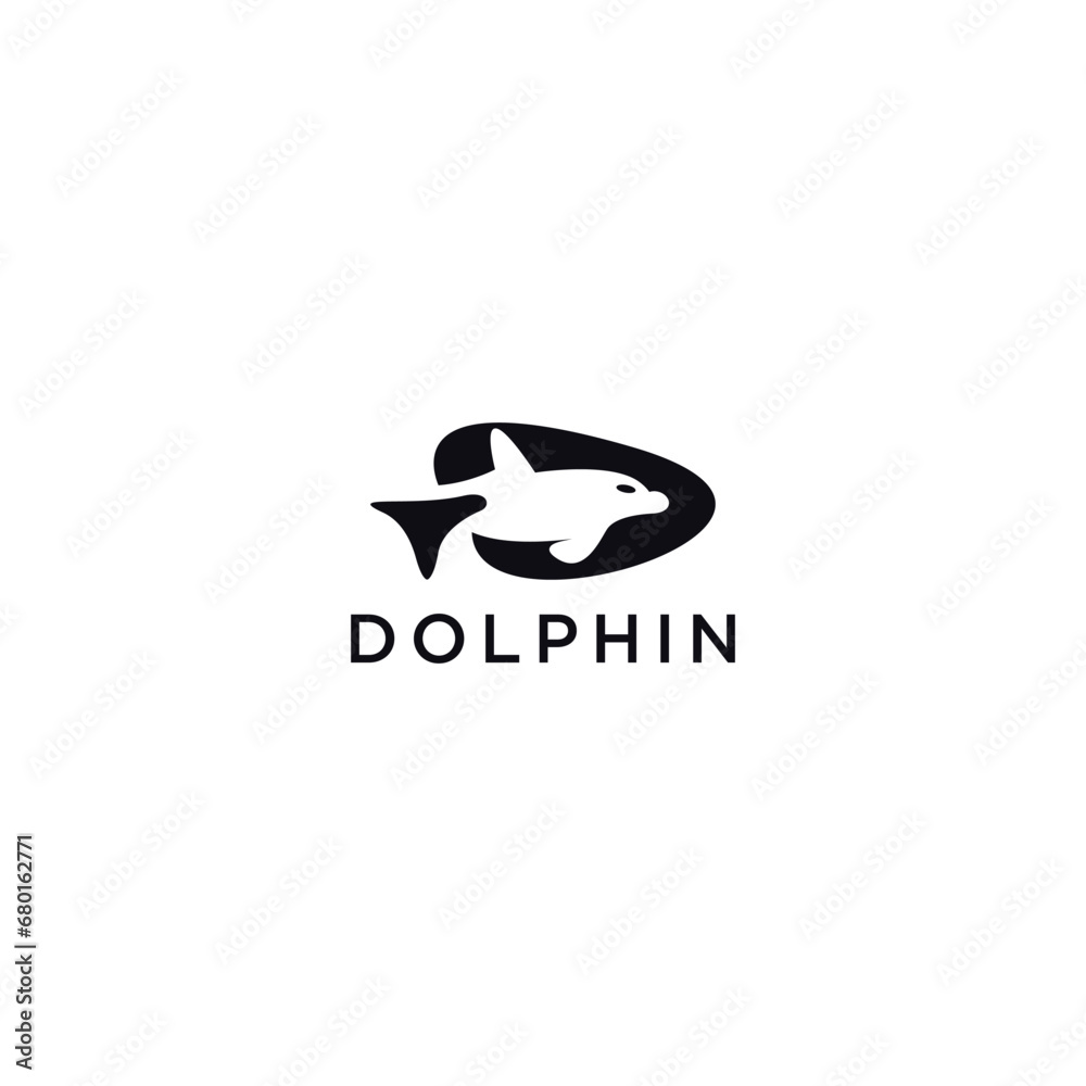 Dolphin logo design icon template
