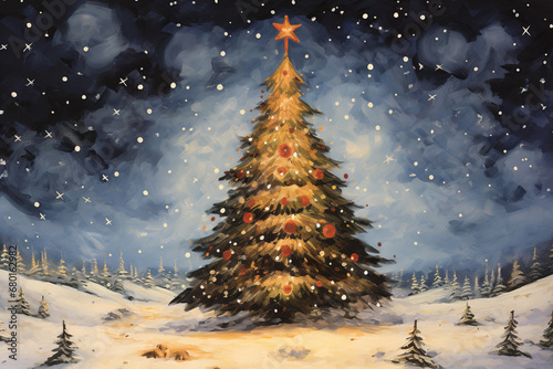 Christmas Tree in the Forest
