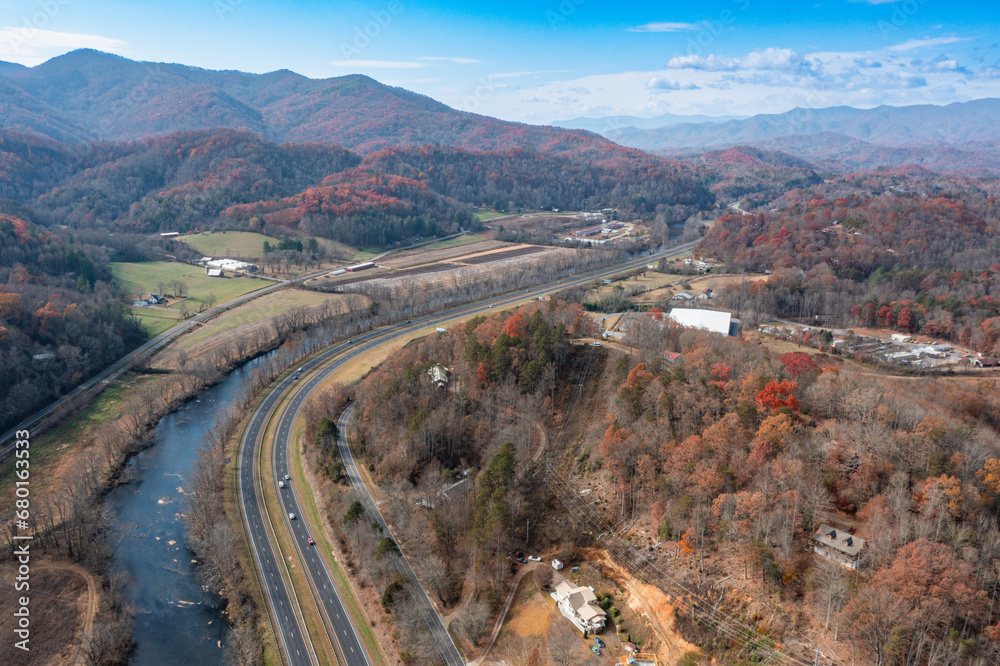 drone Mountain View landscape