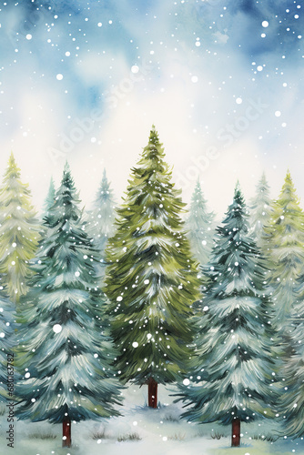 winter landscape with trees and snow