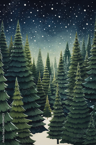 Christmas Tree Holiday Scene