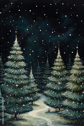Christmas Tree Holiday Scene