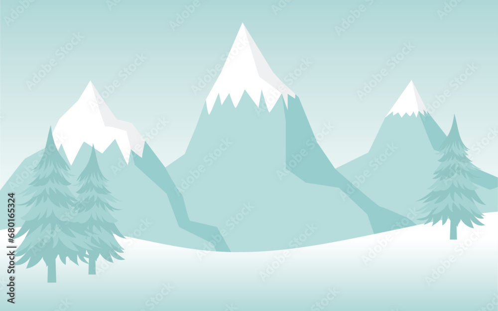 Vector drawing of an icy landscape, with ice and snow Vector drawing of an icy landscape, with ice and snow