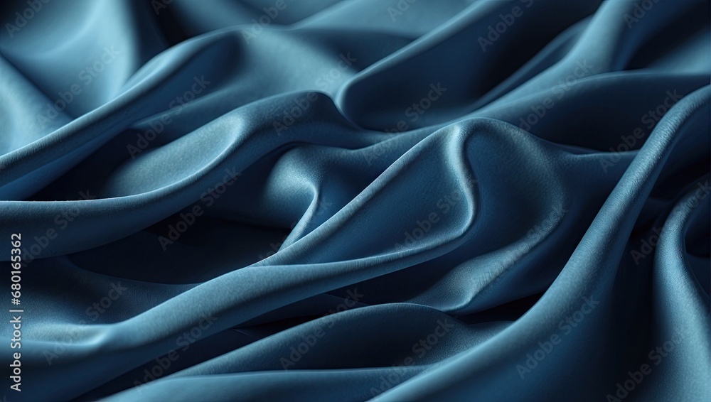 Fototapeta premium blue luxury fabric wavy texture background, wallpaper design, abstract,