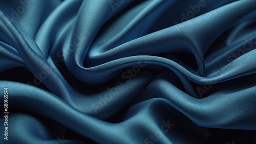 blue luxury fabric wavy texture background, wallpaper design, abstract,  photo