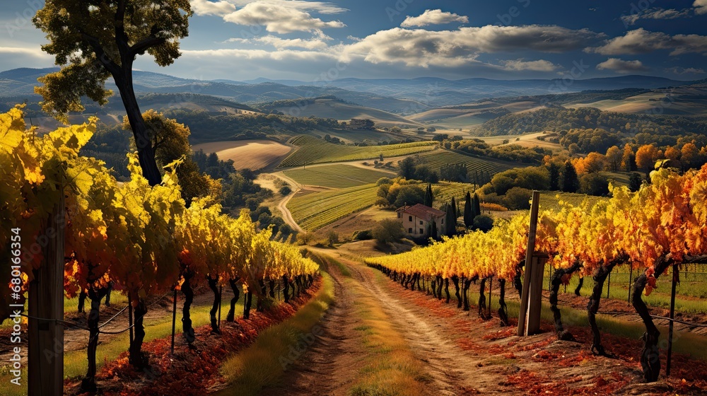 Naklejka premium Rural scene in Tuscany