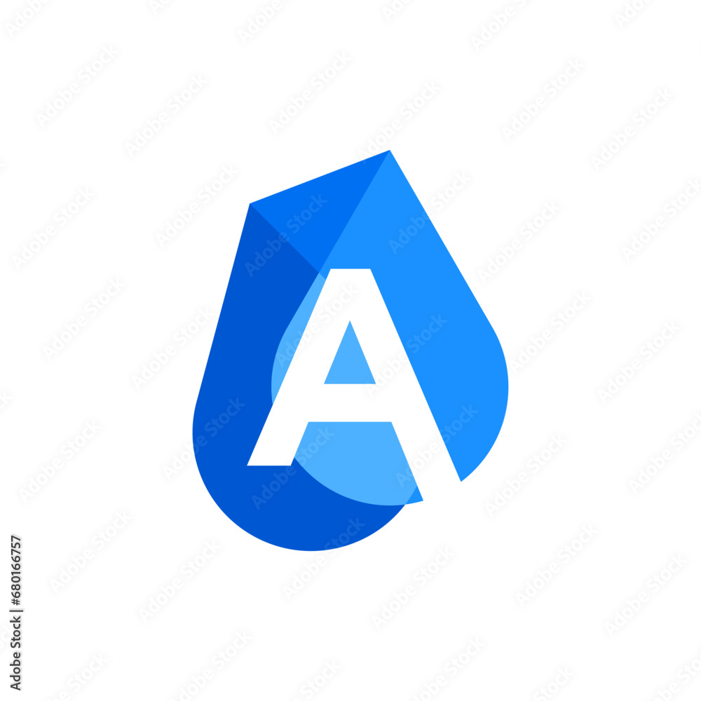 Professional Letter A water drop Logo design icon illustration Professional Letter A water drop Logo design icon illustration