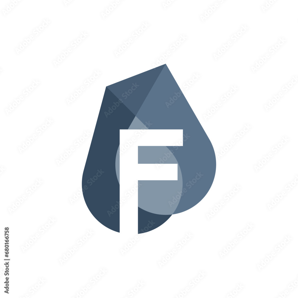 Professional Letter F water drop Logo design icon illustration Professional Letter F water drop Logo design icon illustration
