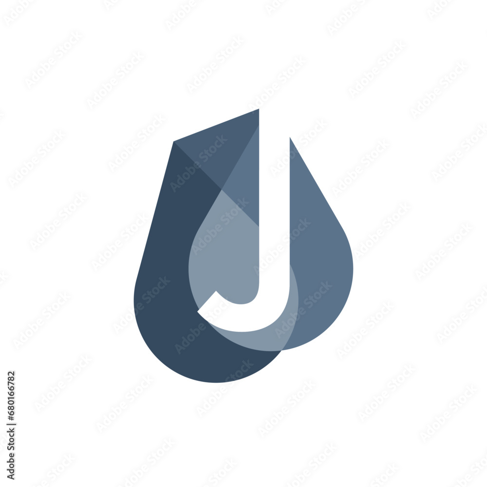 Professional Letter J water drop Logo design icon illustration Professional Letter J water drop Logo design icon illustration