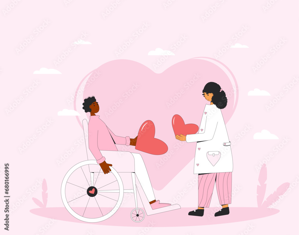 Valentine's Day gift. Inclusion love. Couple with presents. Valentine's Day gift. Inclusion love. Couple with presents.