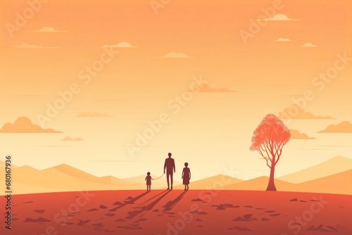 Banner design for good parenting with parents playing with his kids © Tarun