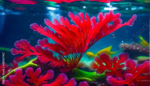underwater Coral reef and  colored algae © anjana