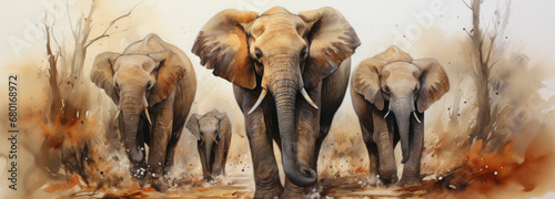 watercolor elephants © CRYPTOERMD