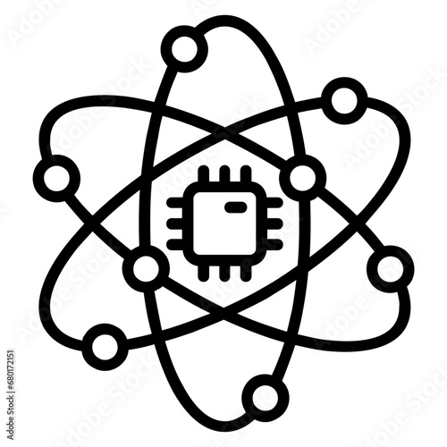 Quantum Computing  line icon illustration vector graphic