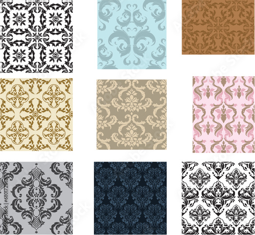set of mixed seamless patterns