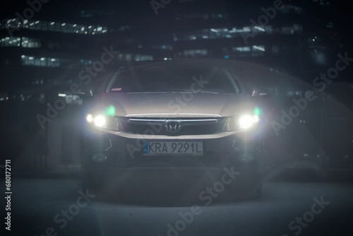 car driving in the night