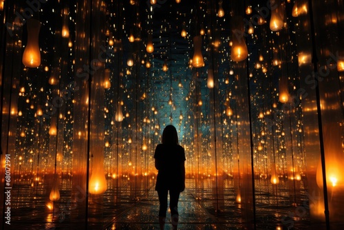 Captivating Encounter with the Enchanted Lights Generative AI photo