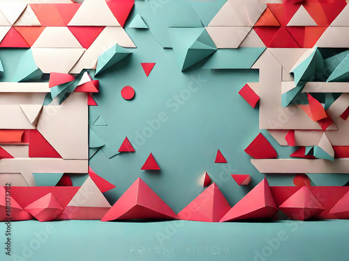 Modern Geometric Boho Abstract background texture. Image is generated with the use of an Artificial intelligence