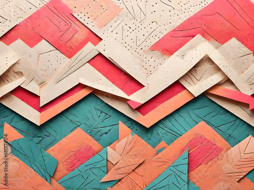 Modern Geometric Boho Abstract background texture. Image is generated with the use of an Artificial intelligence