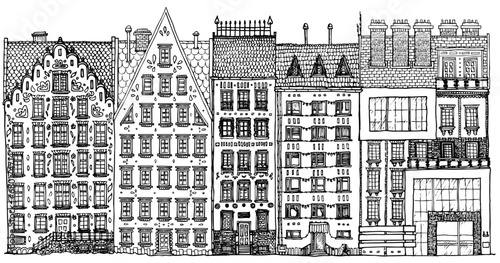 towhouses vector lineart