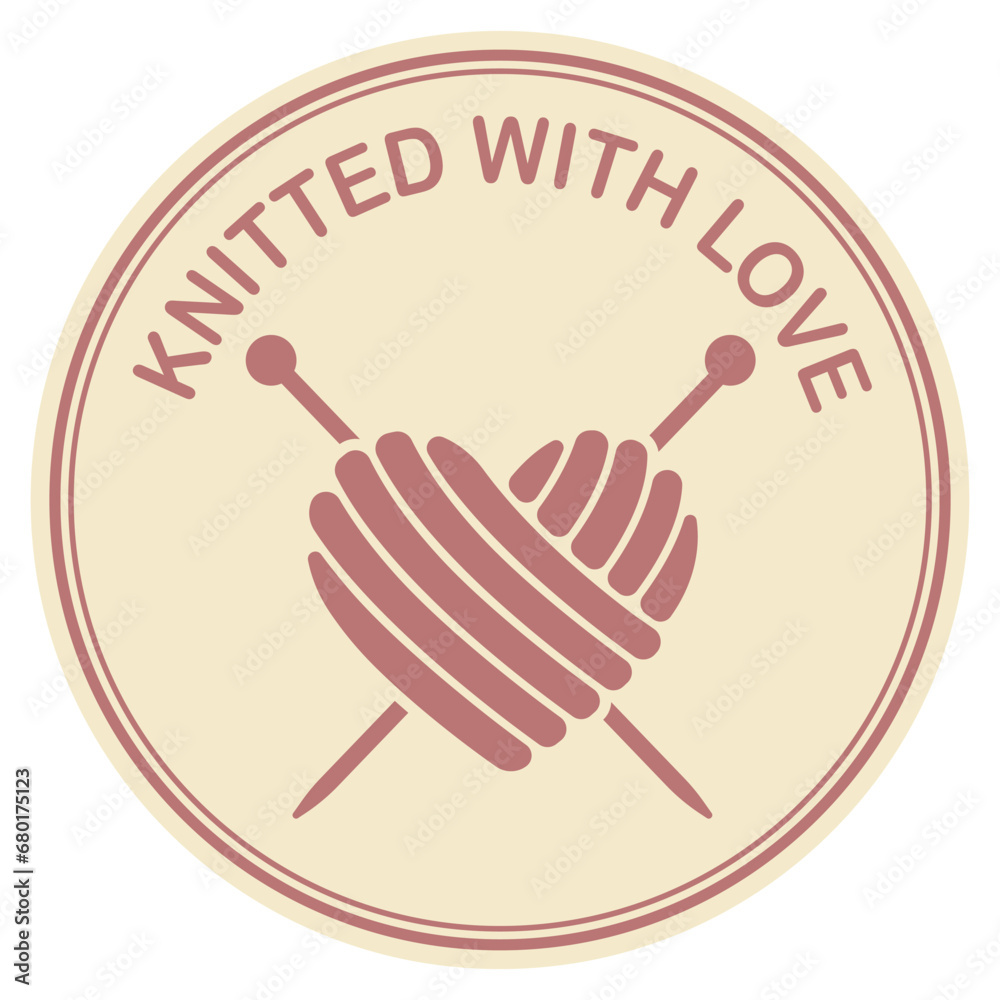 Knit emblem design. Line wool handmade shop logo. Yarn hand made logo for handmade masters Knit emblem design. Line wool handmade shop logo. Yarn hand made logo for handmade masters