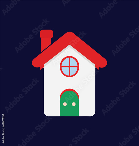 baba nuil house vector with snow and pope hat 