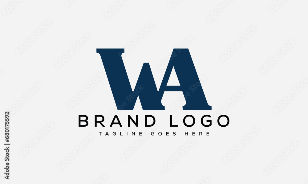 letter WA logo design vector template design for brand. letter WA logo design vector template design for brand.