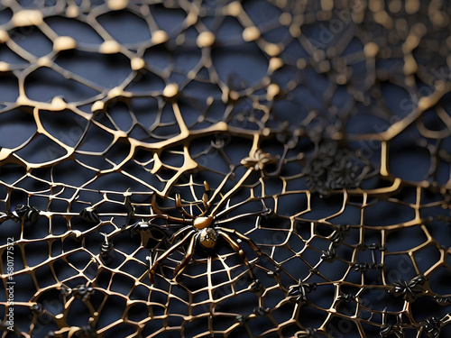 An interesting background texture that mimics the intricate patterns of a spider's web. Image is generated with the use of an Artificial intelligence