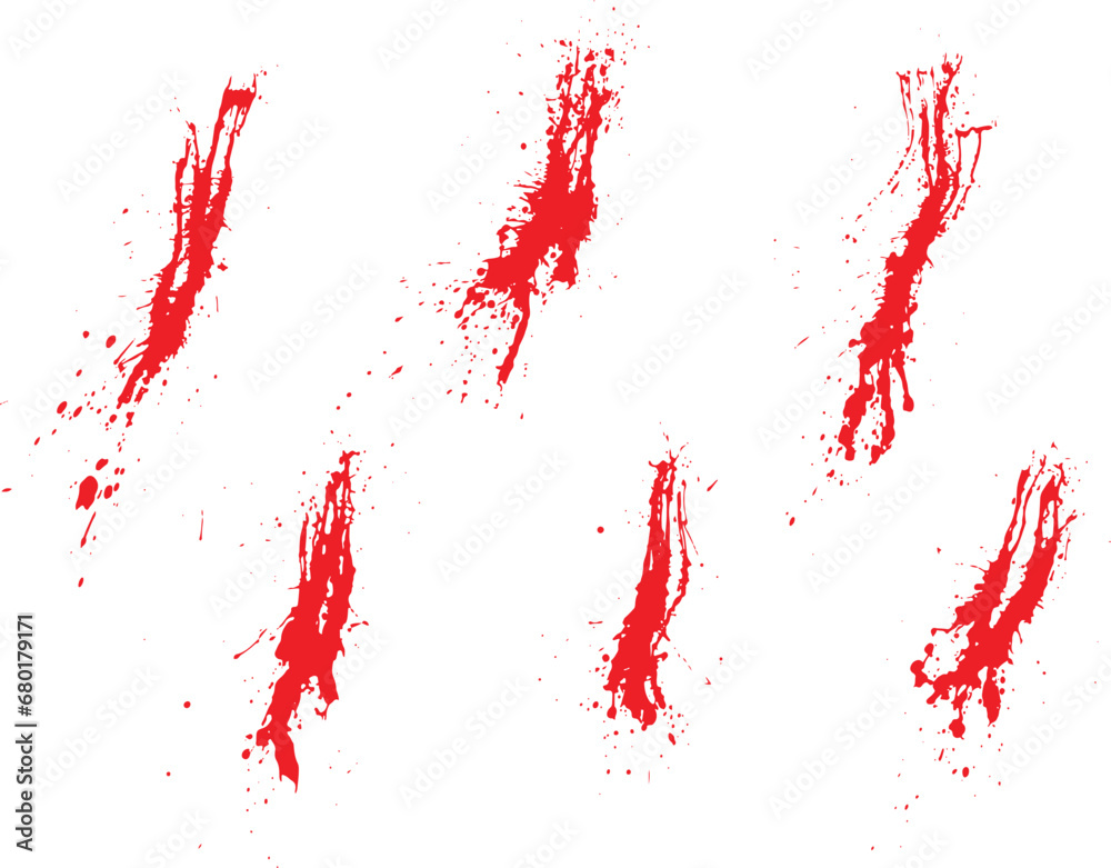 Bloody splatter red blood paint isolated background