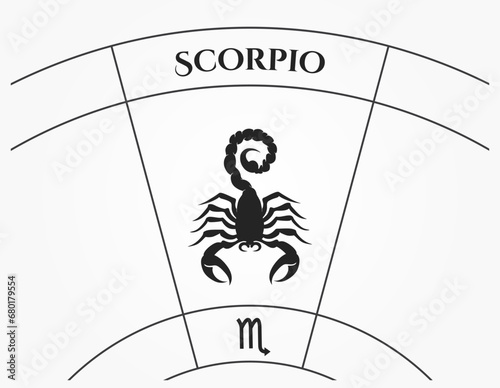 scorpio zodiac sign. astrological and horoscope symbol. isolated vector image