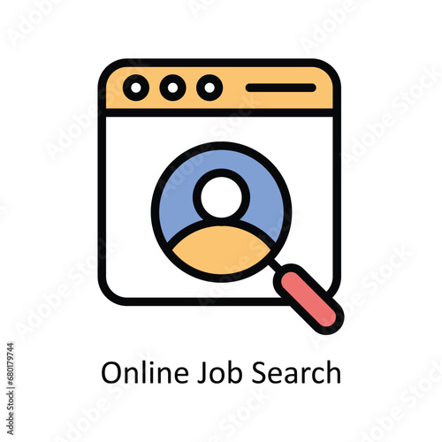 Online job search   vector filled outline Icon Design illustration. Business And Management Symbol on White background EPS 10 File