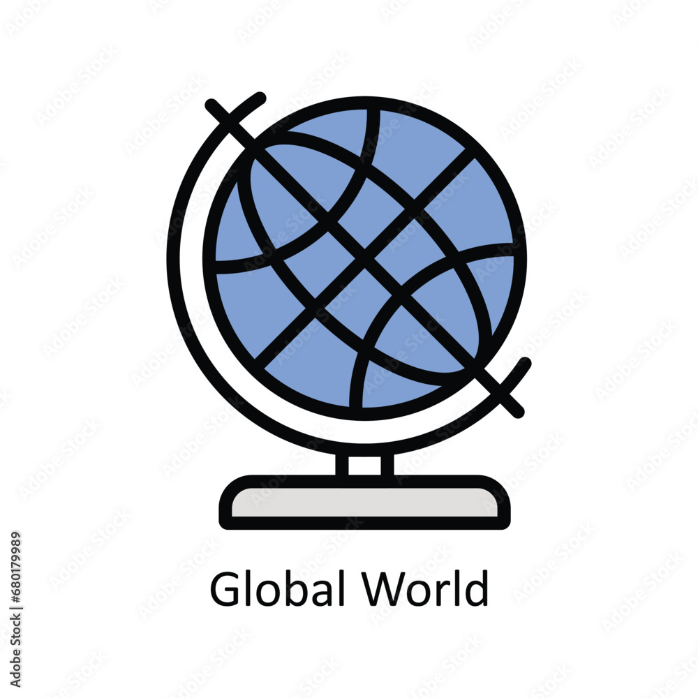 Obraz premium Global World vector filled outline Icon Design illustration. Business And Management Symbol on White background EPS 10 File