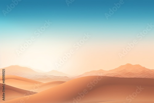 a desert landscape with hills and blue sky