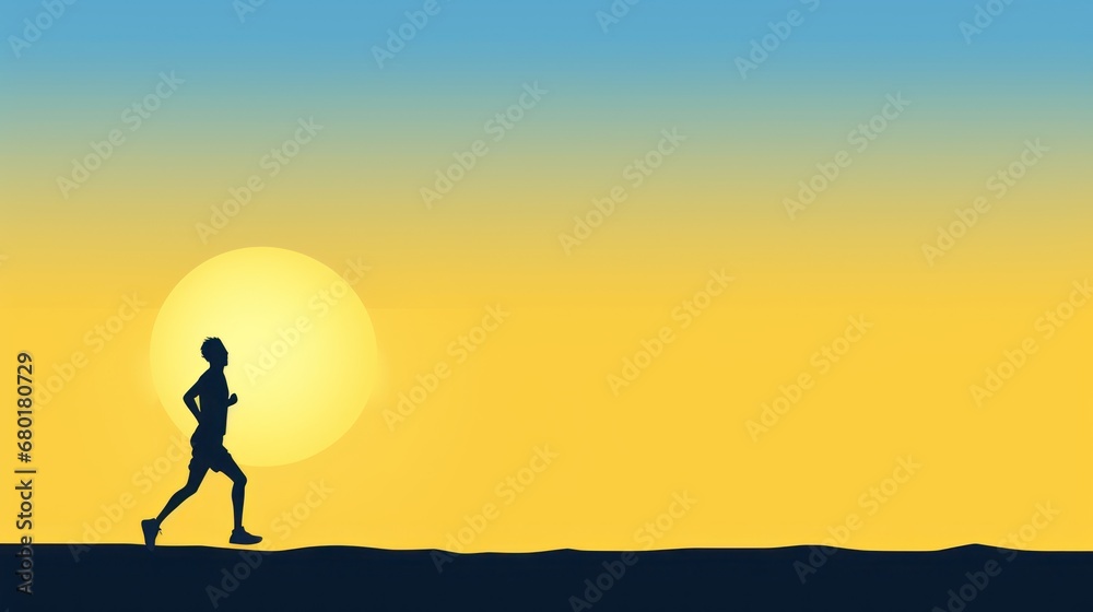  a silhouette of a person running on a hill with the sun setting in the background and the silhouette of a person running on a hill with the sun setting in the.
