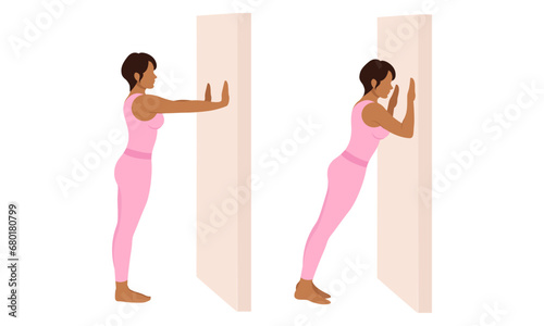 woman near the wall doing exercise 