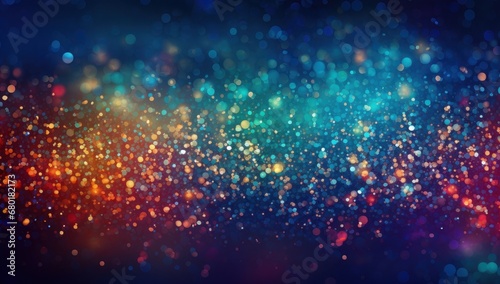 Glittering red to blue gradient bokeh background, perfect for festive and celebratory designs. photo