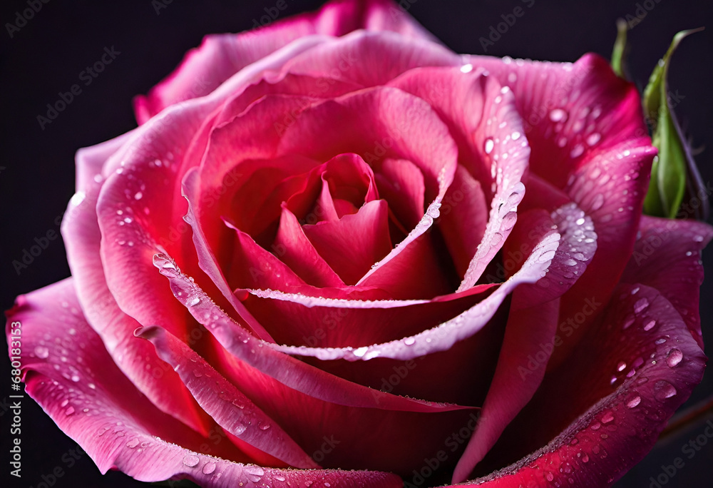 single pink rose in minimal style