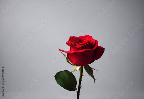 single red rose in minimal style