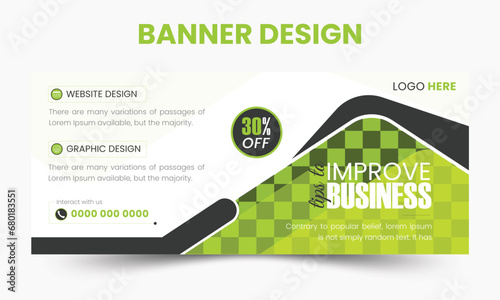 Geometric web banner design template.  Horizontal header web banner or background design. social Media Cover ads banner, flyer, invitation card.