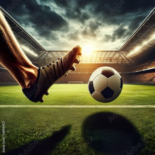 Images of football such as a ball, blocking a goal stadium and football and everything related to the sport of football photo