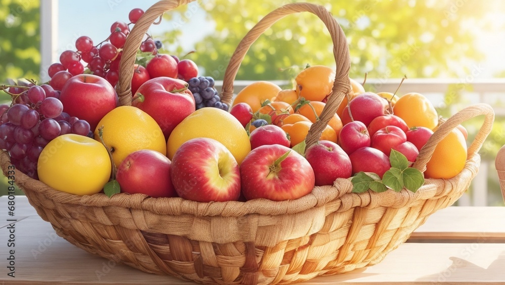 fresh fruits in basket fresh fruits in basket