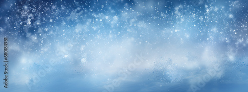 Snowfall on Blue Background