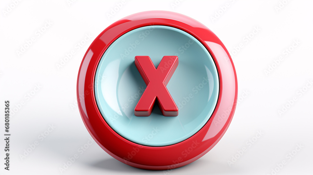 Reject 3d icon, checkbox element, and mobile app button, with a white background isolated. Reject 3d icon, checkbox element, and mobile app button, with a white background isolated.