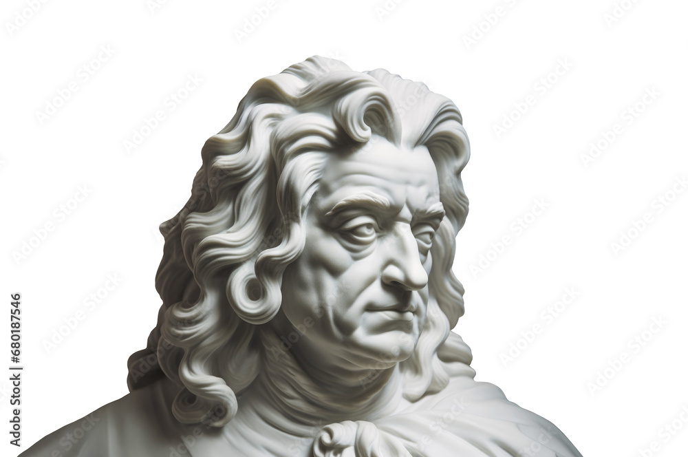 Marble Statue of Isaac Newton. British Physicist and Mathematician