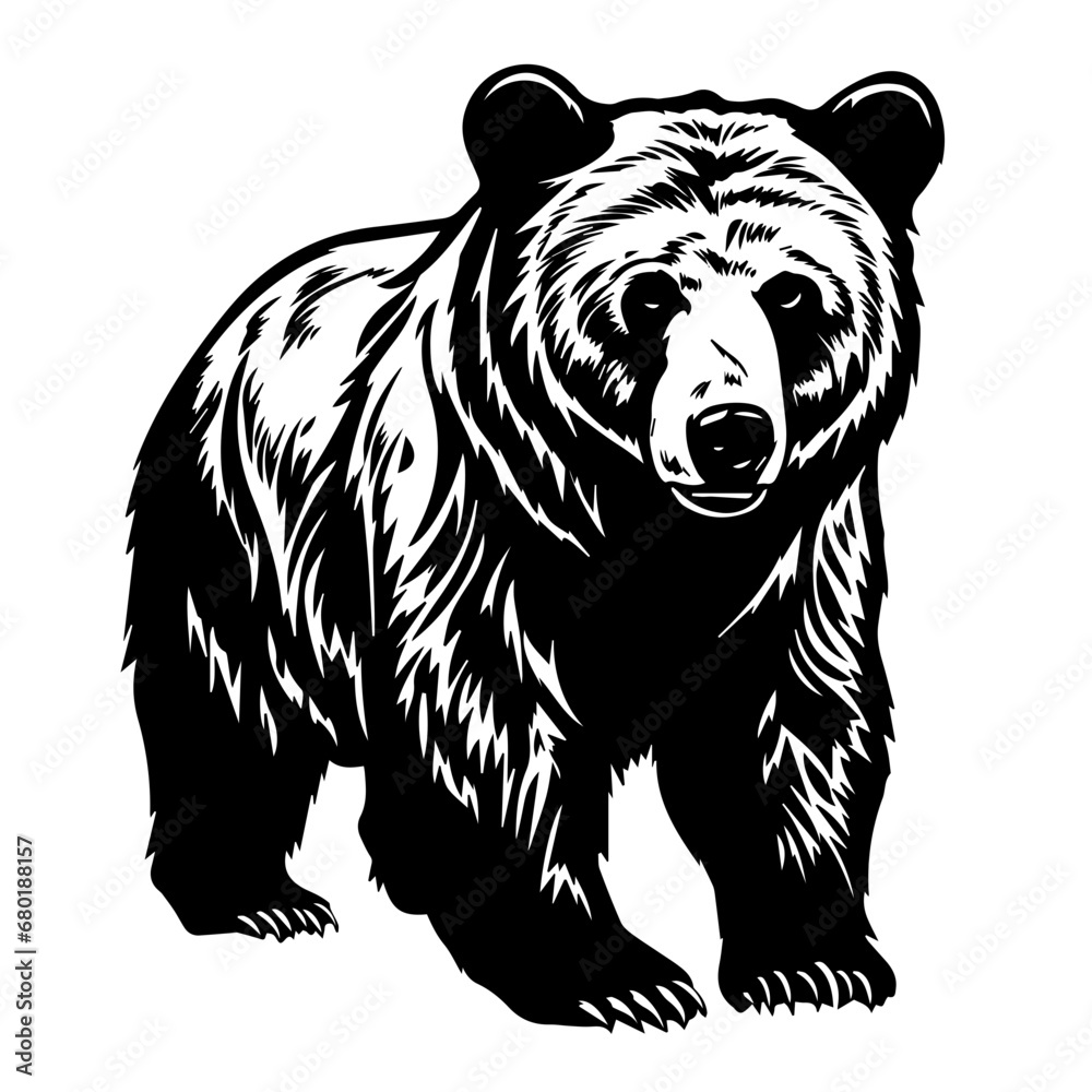 Adorable Baby Grizzly Bear Vector Illustration Adorable Baby Grizzly Bear Vector Illustration