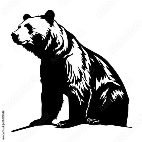 Adorable Baby Grizzly Bear Vector Illustration